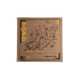 Front flay lay image of Topo Designs x Pine Printshop Enjoy The Ride Bandana in "Sand"