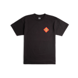 Front flat lay image of Topo Designs x Pine Printshop Klettersack Tee in "Black"