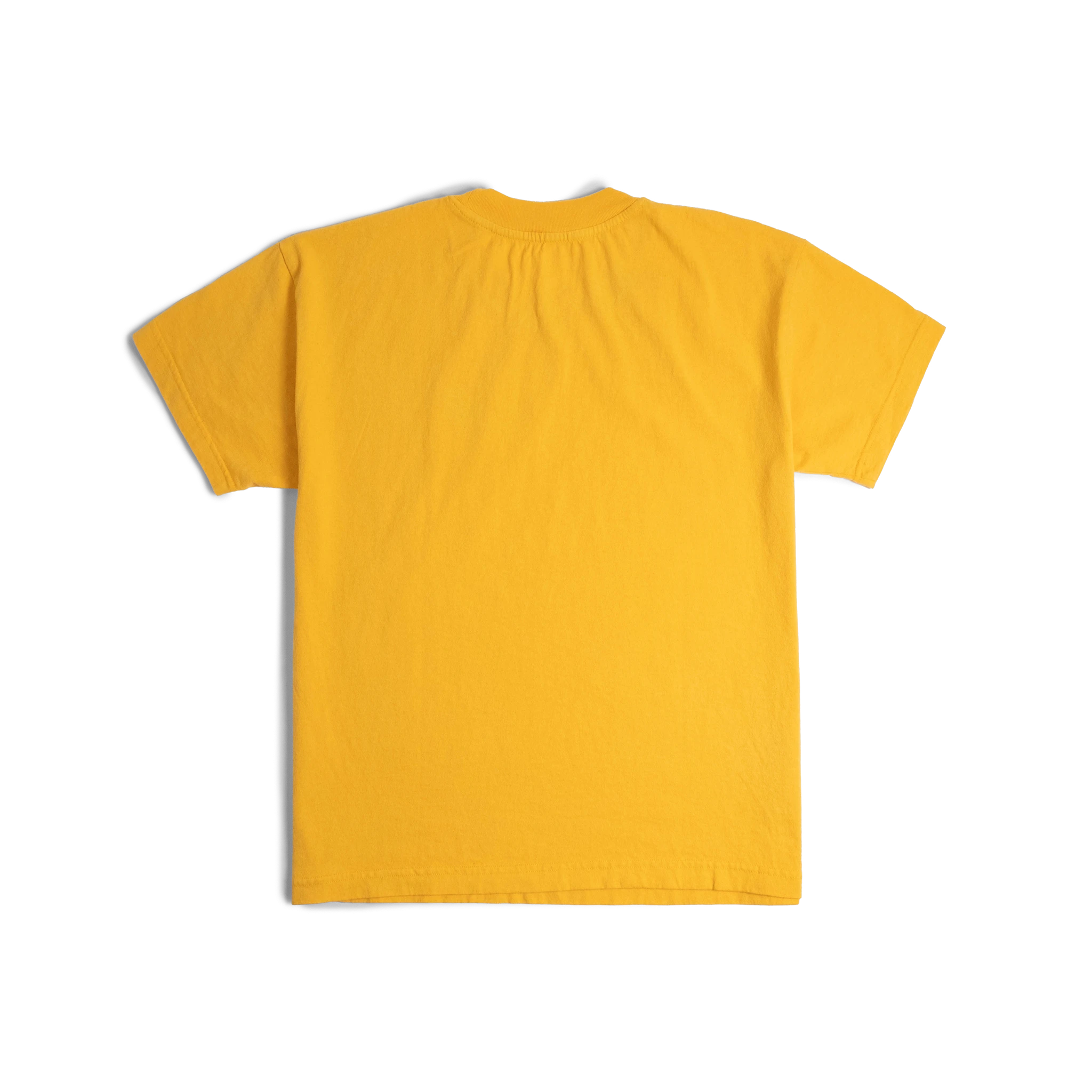 Back image of Topo Designs x Soft Goods Label Tee in "Spectra Yellow"