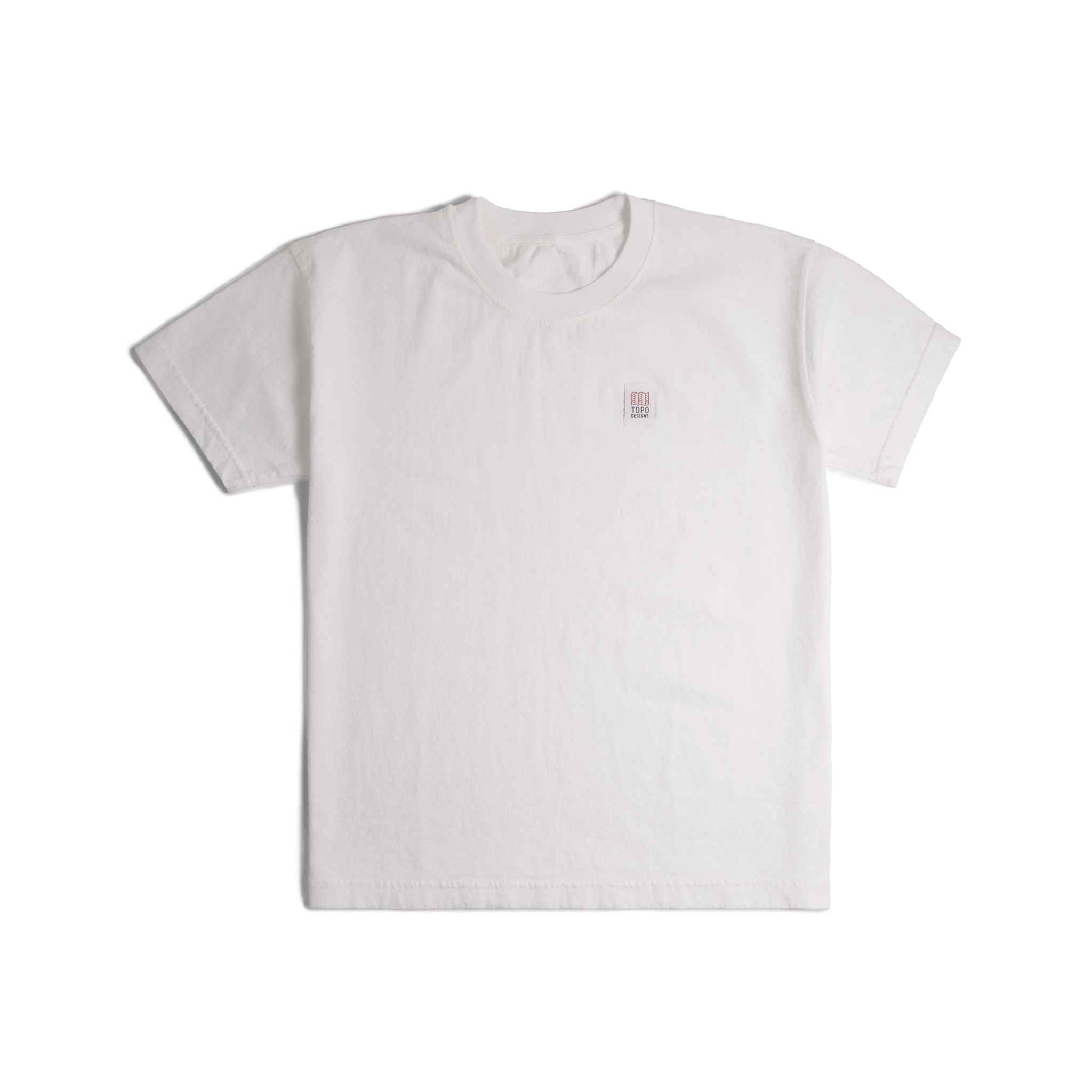 Front image of Topo Designs x Soft Goods Label Tee in "White"
