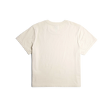 Back flat lay image on white background of Topo Designs Dirt Tee - Women's in "Bone White"