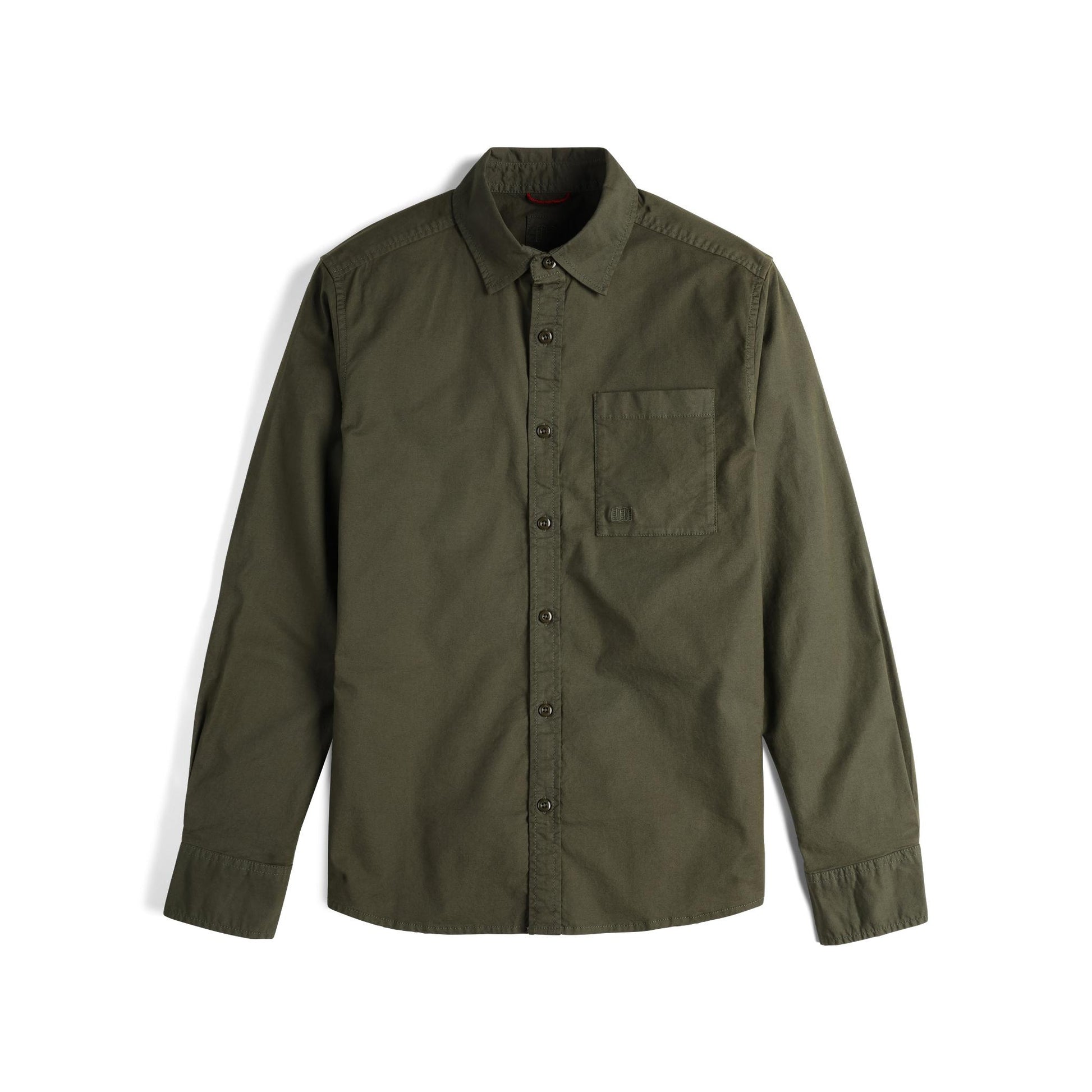 Front View of Topo Designs Dirt Desert Shirt - Men's in "Beetle"