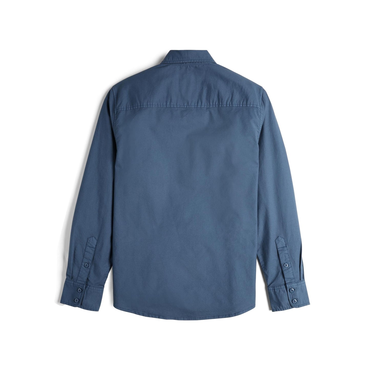 Back View of Topo Designs Dirt Desert Shirt - Men's in "Stone Blue"