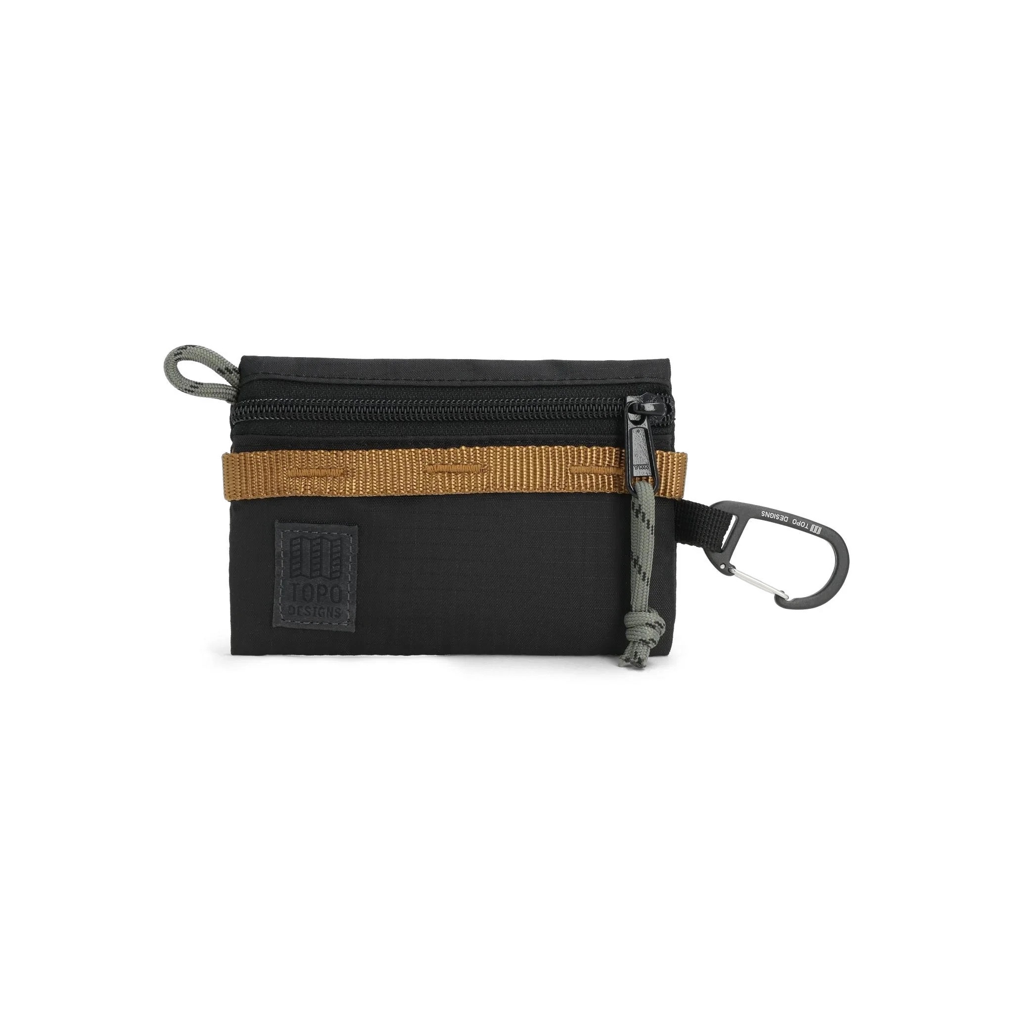 Front View of Topo Designs Mountain Accessory Bag in "Black / Neutral"