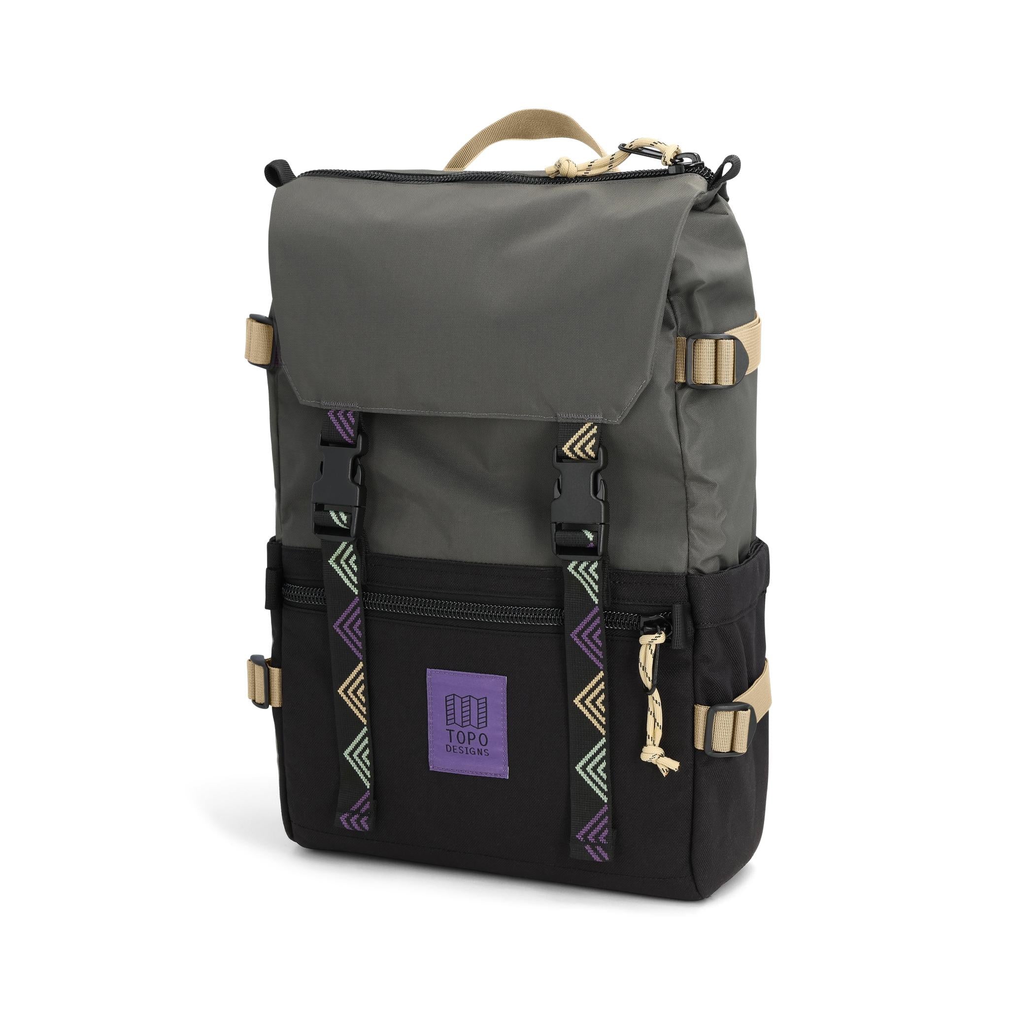 Front View of Topo Designs Rover Pack Classic in "Asphalt / Black"