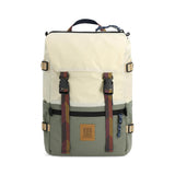 Front View of Topo Designs Rover Pack Classic in "Bone White / Beetle"
