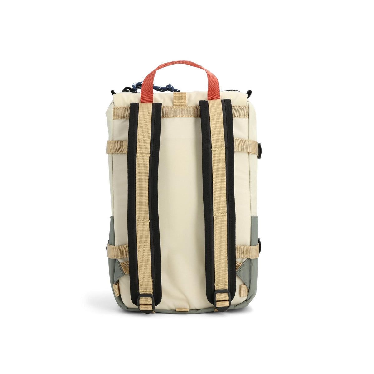 Back View of Topo Designs Rover Pack Mini in "Bone White / Beetle"