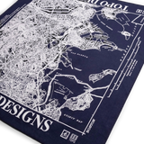 Topo Designs x Pine Printshop Bandana in "Boston Navy" flat lay
