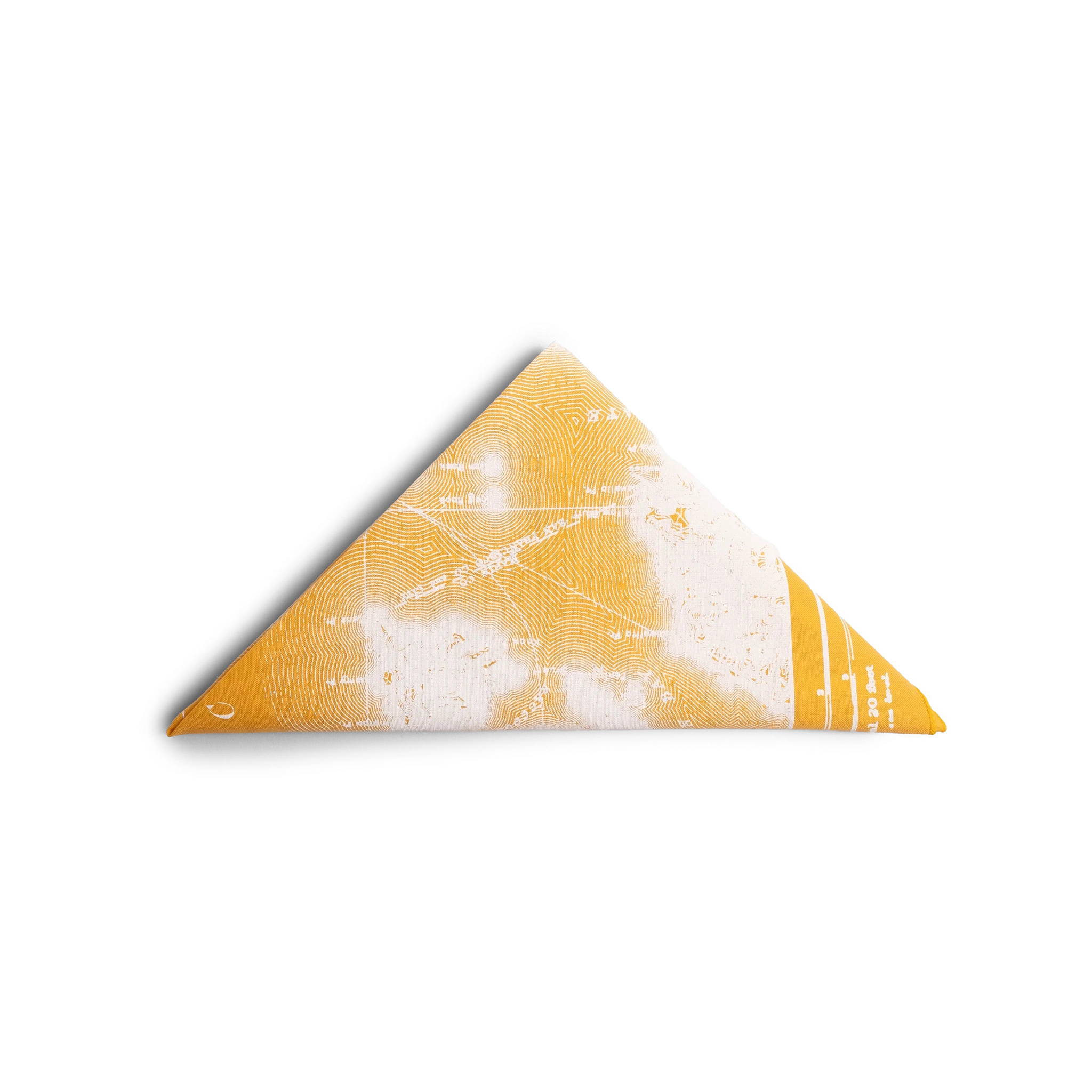 Topo Designs x Pine Printshop Bandana in "San Francisco Gold" folded