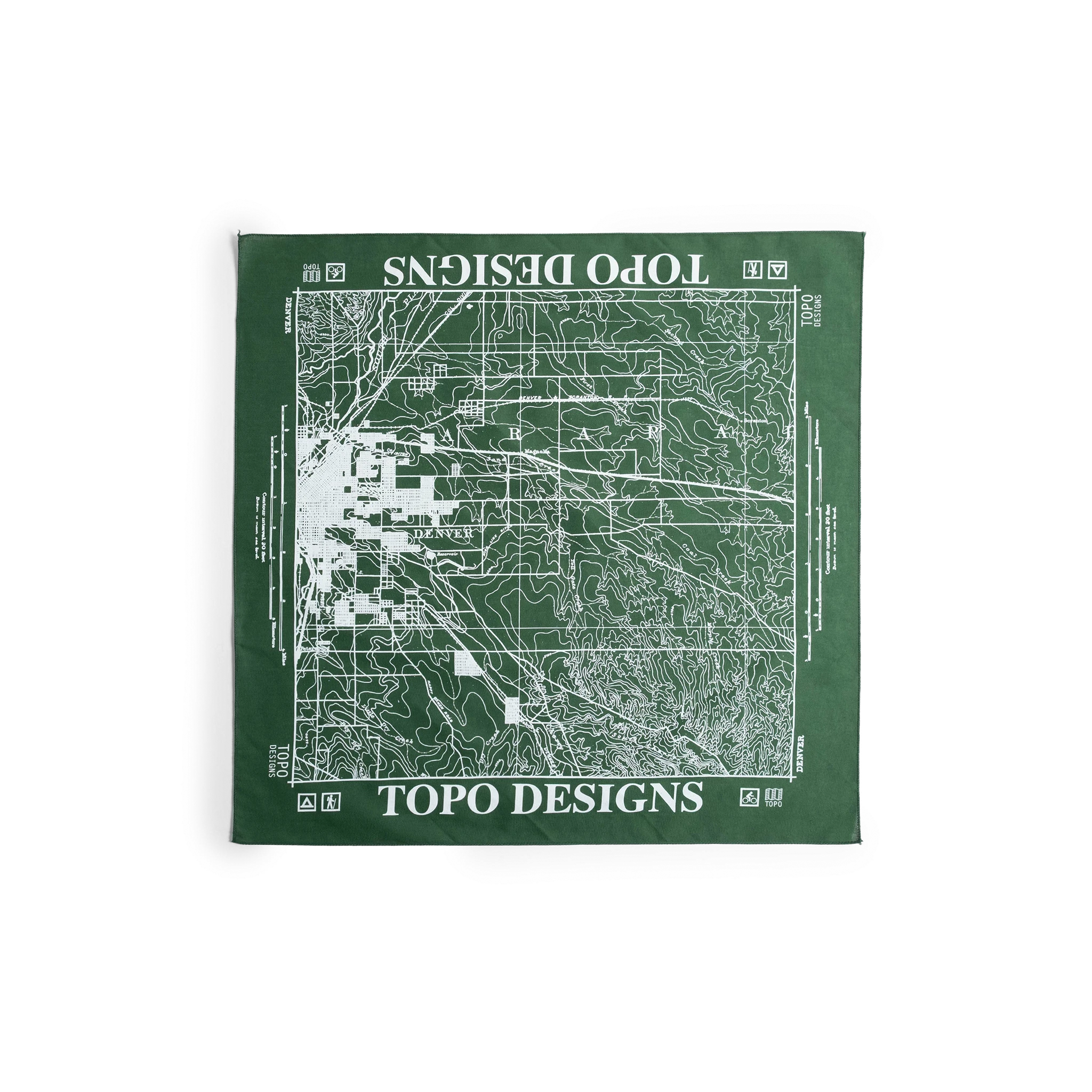 Topo Designs x Pine Printshop Bandana in "Denver Forest"