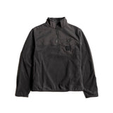 Front View of Topo Designs Vista 1/4 Zip Lightweight Fleece - Men's in "Black / Black"